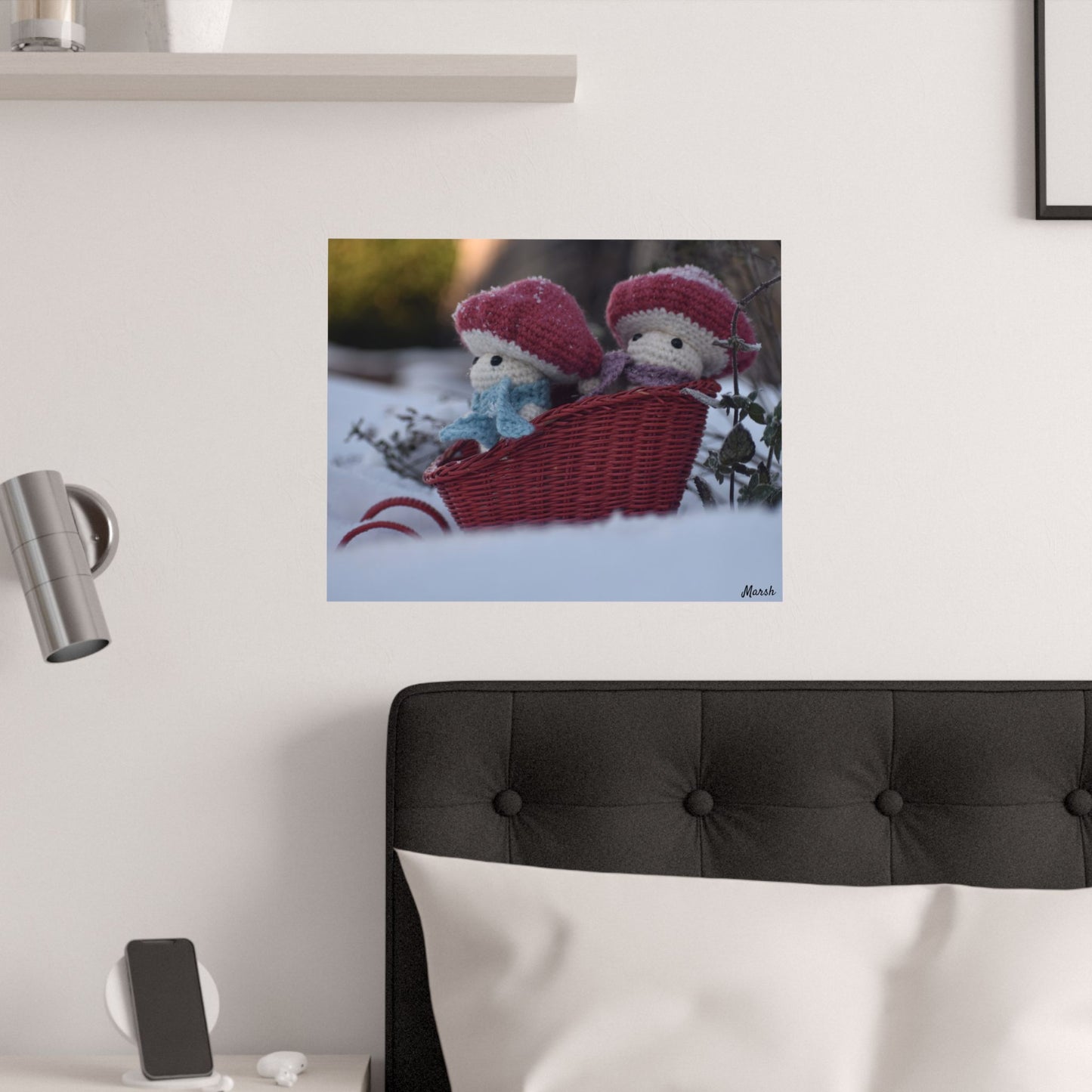 Snowy Slopes Woolyshroom Satin Print