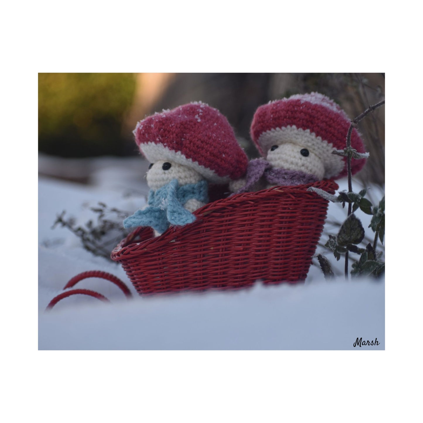 Snowy Slopes Woolyshroom Satin Print