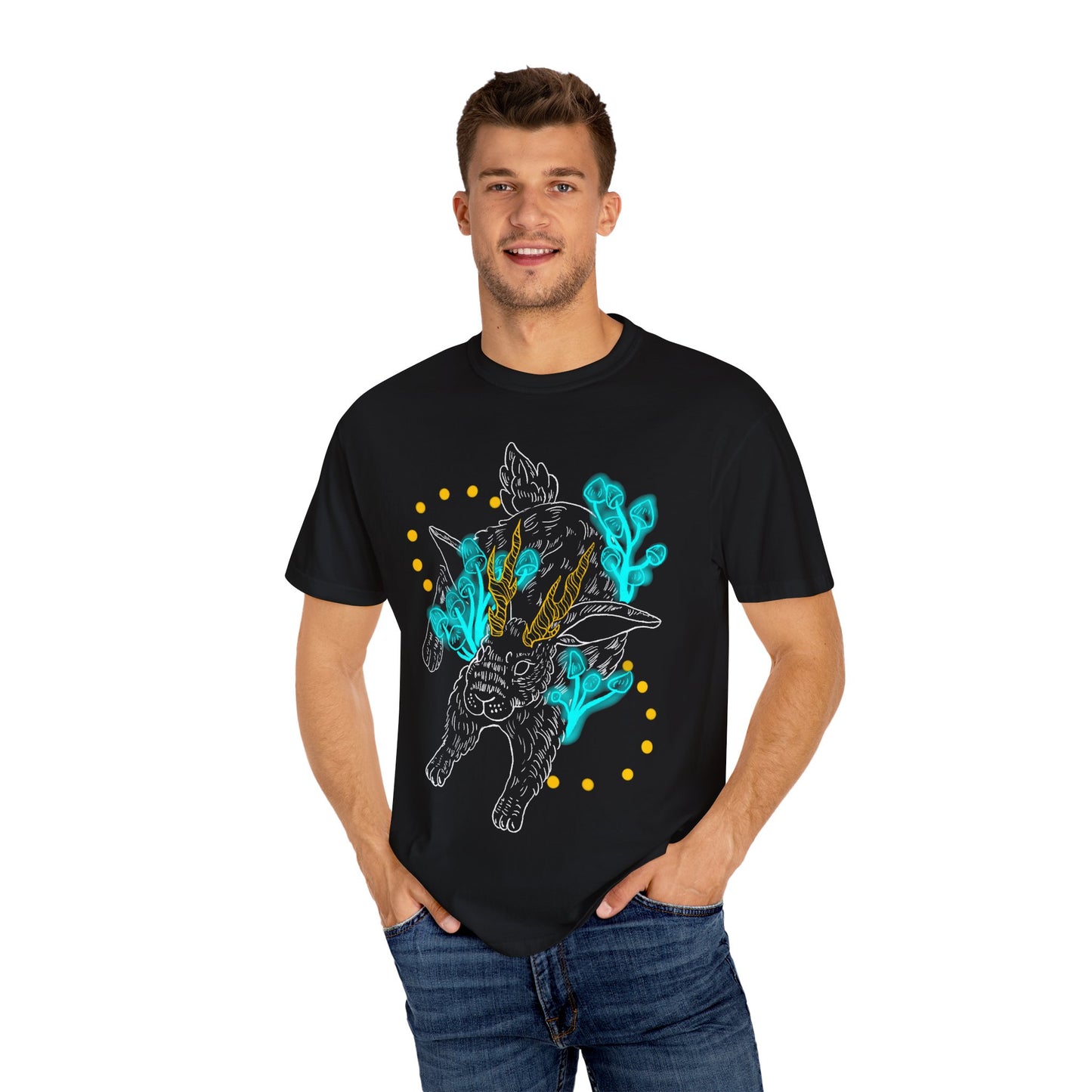 Jackalope Mushroom Unisex Garment-Dyed T-Shirt