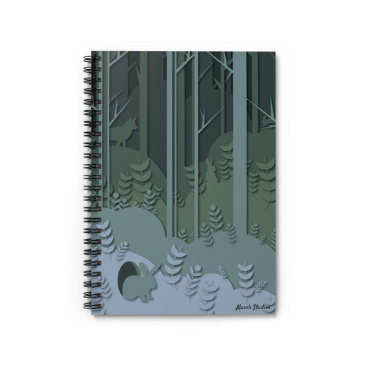 Forest Bunny Spiral Notebook - Ruled Line with Nature Scene