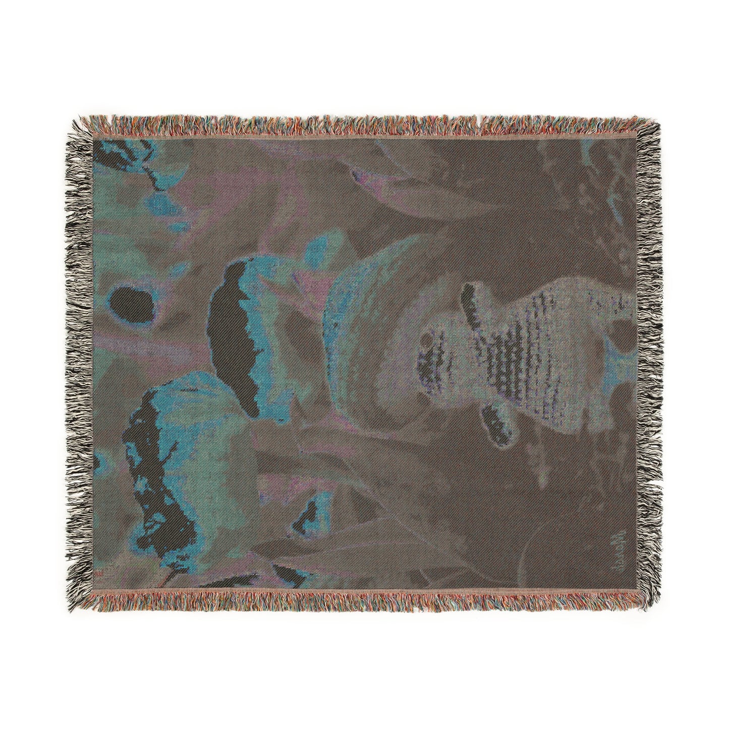 Cozy Woven Blanket Spring Woolyshroom Design - Perfect Gift for Nature Lovers