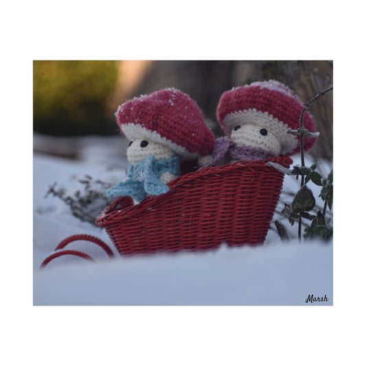 Snowy Slopes Woolyshroom Satin Print