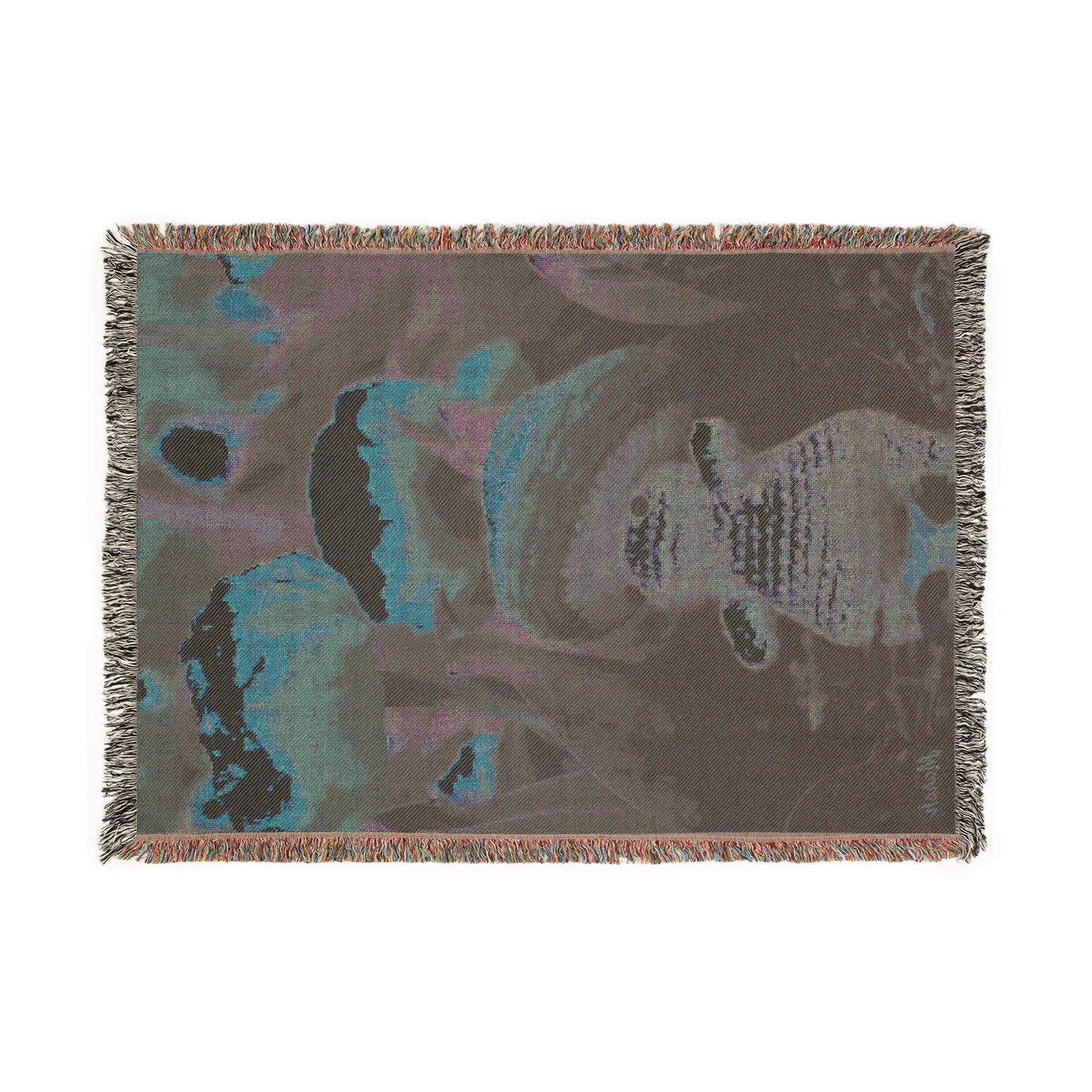 Cozy Woven Blanket Spring Woolyshroom Design - Perfect Gift for Nature Lovers