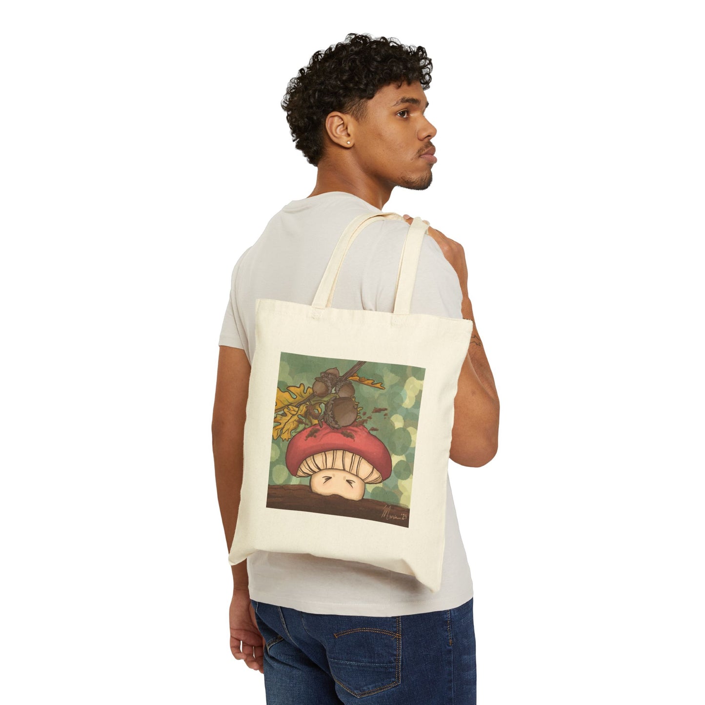 Bonk! Woolyshroom Design Cotton Canvas Tote Bag